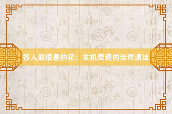 各人最很是的花：玄机灵通的当然遗址