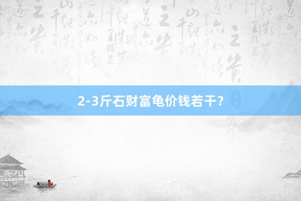 2-3斤石财富龟价钱若干？